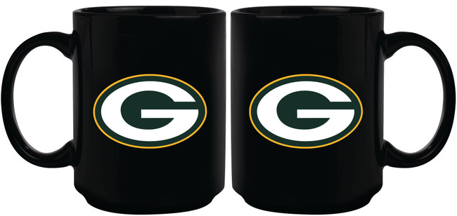 Green Bay Packers 11oz Black Mug w/Color Logo