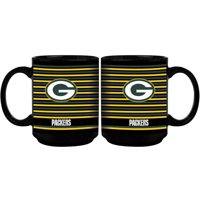 Green Bay Packers 15oz Black Logo Mug