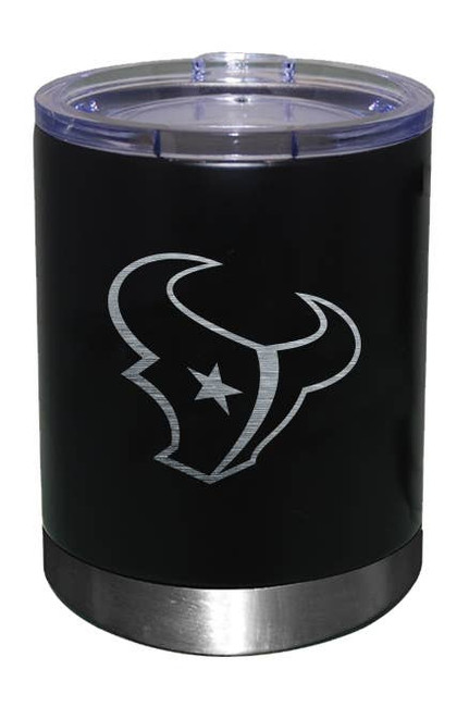 Houston Texans 12oz Black Low-Ball Tumbler Etch Logo