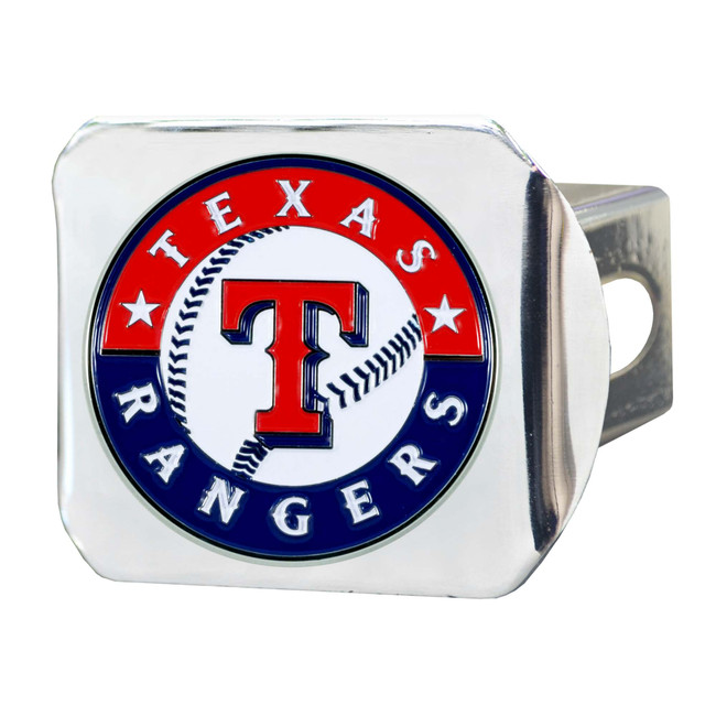 MLB - Texas Rangers Color Hitch - Chrome 3.4"x4"