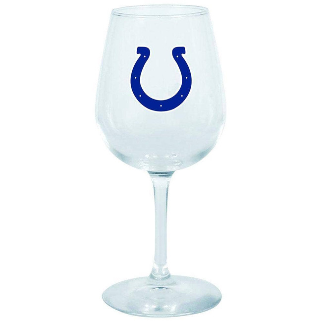 Indianapolis Colts 12.75oz Stem Wine Glass Color Logo
