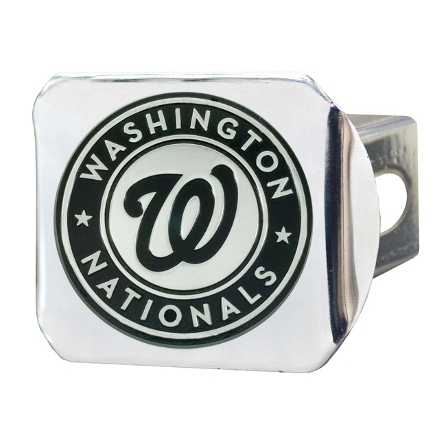 Washington Nationals Metal Hitch Cover with Metal 3D Emblem Circular Nationals Primary Logo
