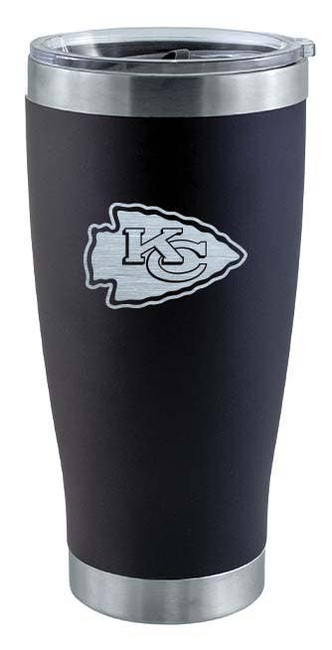 Kansas City Chiefs 20oz Black Tumbler w/Etched Logo