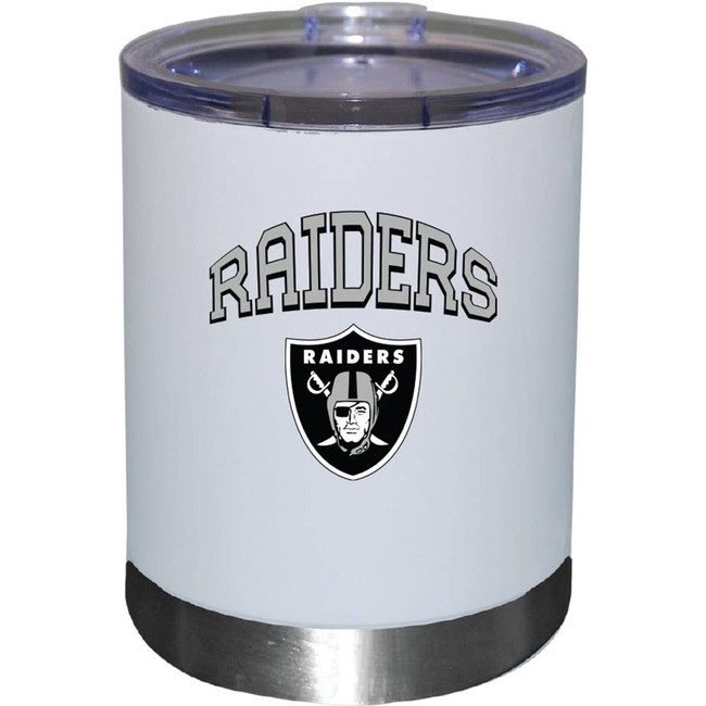 Las Vegas Raiders 12oz White Low-Ball Tumbler Color Logo