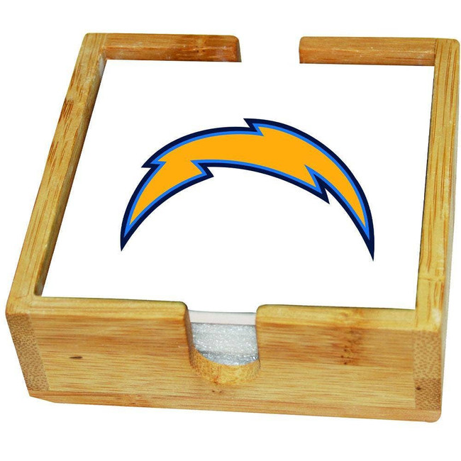 Los Angeles Chargers Team Logo Square Coaster Set