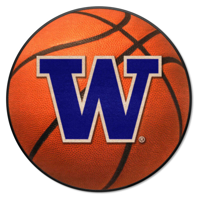 Washington Huskies Basketball Rug - 27in. Diameter A