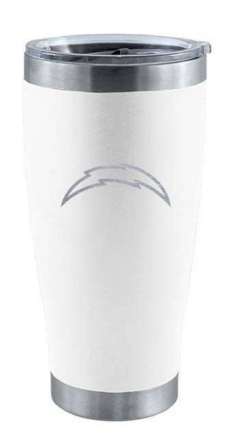 Los Angeles Chargers 20oz White Tumbler w/Etched Logo