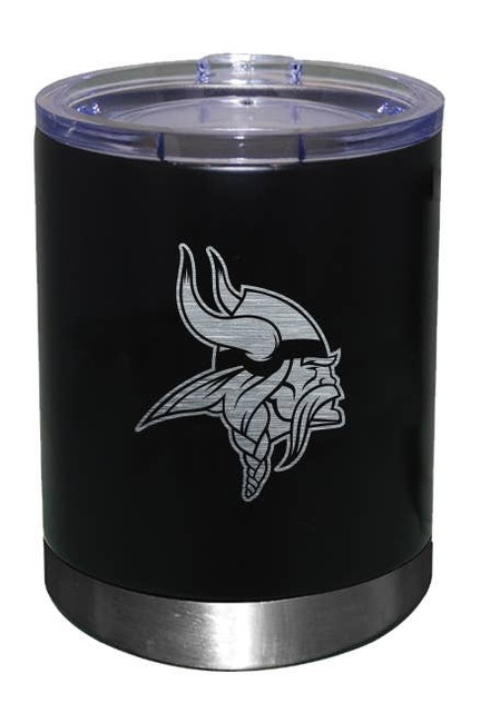 Minnesota Vikings 12oz Black Low-Ball Tumbler Etch Logo