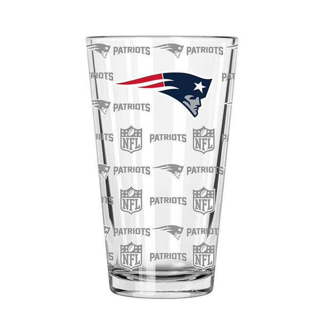 New England Patriots Sandblasted Pint