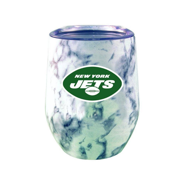 New York Jets Marble Stemless Stainless Steel Tumbler