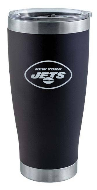 New York Jets 20oz Black Tumbler w/Etched Logo