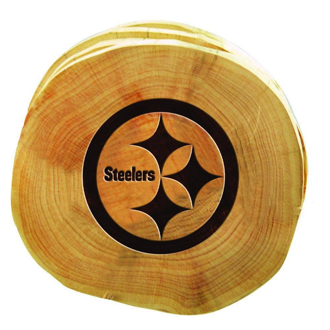 Pittsburgh Steelers 4pk Wood Cut Coaster