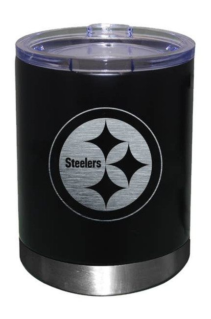 Pittsburgh Steelers 12oz Black Low-Ball Tumbler Etch Logo