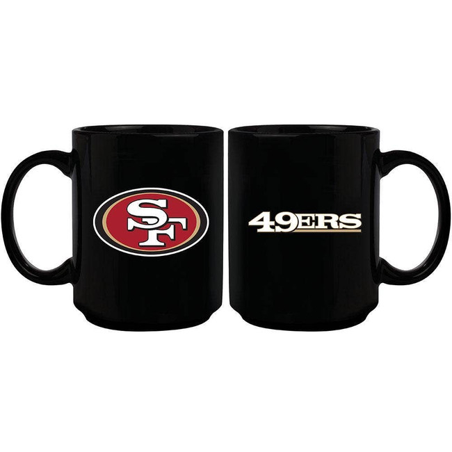 San Francisco 49ers 15oz Black Mug w/Color Logo
