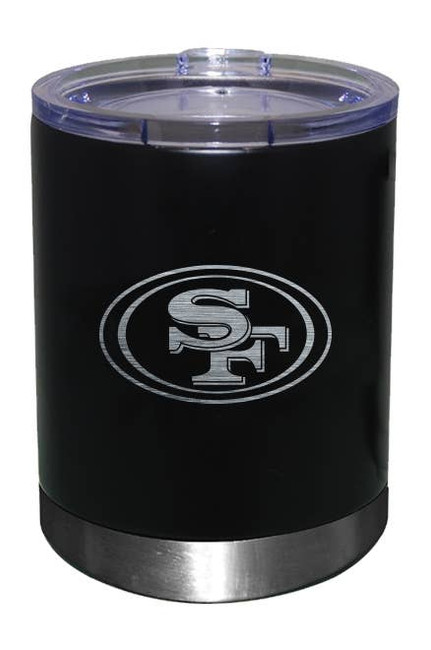 San Francisco 49ers 12oz Black Low-Ball Tumbler Etch Logo