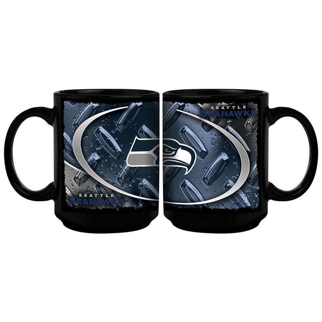 Seattle Seahawks 15oz Black Diamond Plate Mug