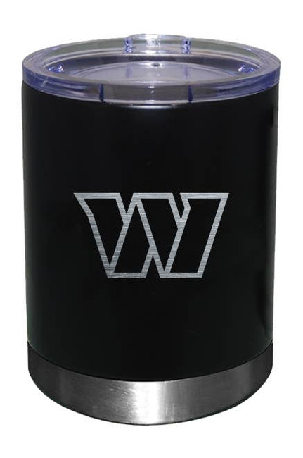 Washington Commanders 12oz Black Low-Ball Tumbler Etch Logo