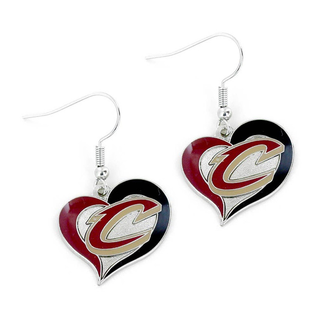 NBA Cleveland Cavaliers Swirl Heart Earrings