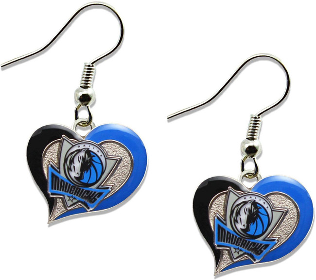 NBA Dallas Mavericks Swirl Heart Earrings