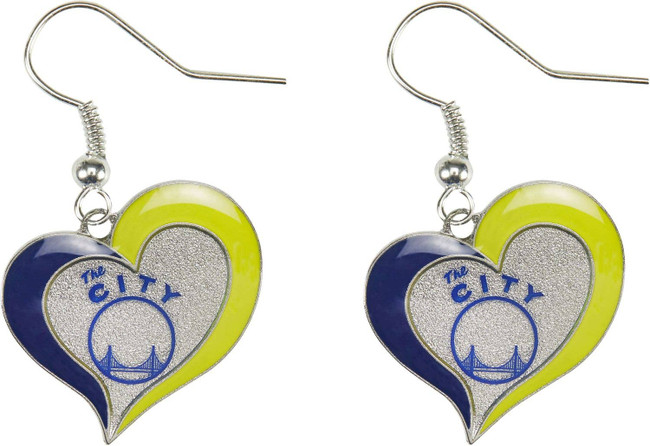 NBA Golden State Warriors "The City" Swirl Heart Earrings