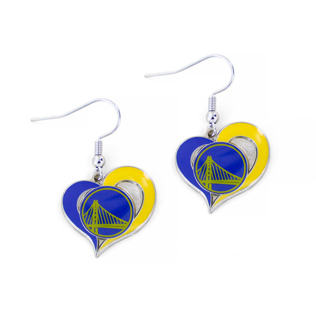 NBA Golden State Warriors Swirl Heart Earrings