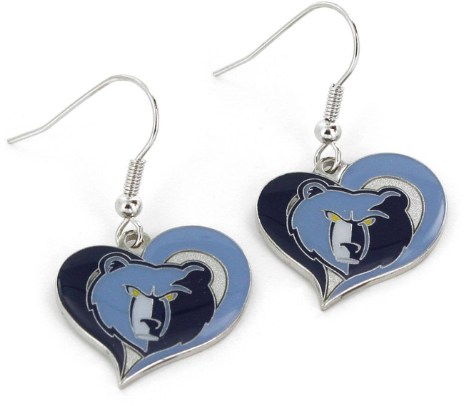 NBA Memphis Grizzlies Swirl Heart Earrings