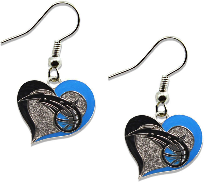 NBA Orlando Magic Swirl Heart Earrings