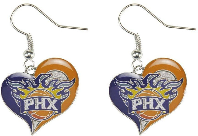 NBA Phoenix Suns Swirl Heart Earrings