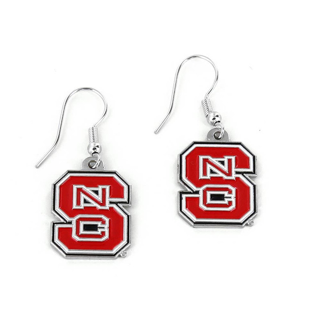 NCAA North Carolina State Wolfpack Logo Dangle Earrings