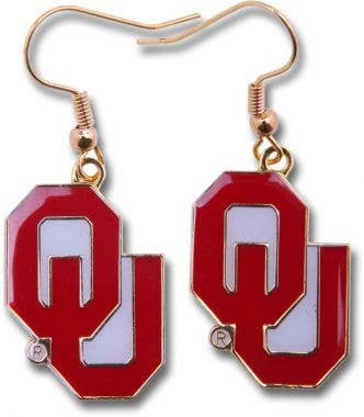 NCAA Oklahoma Sooners Logo Dangle Earrings