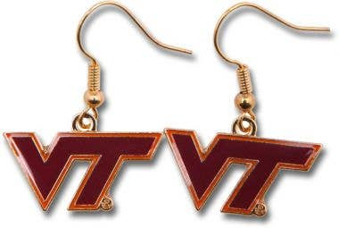 NCAA Virginia Tech Hokies Logo Dangle Earrings