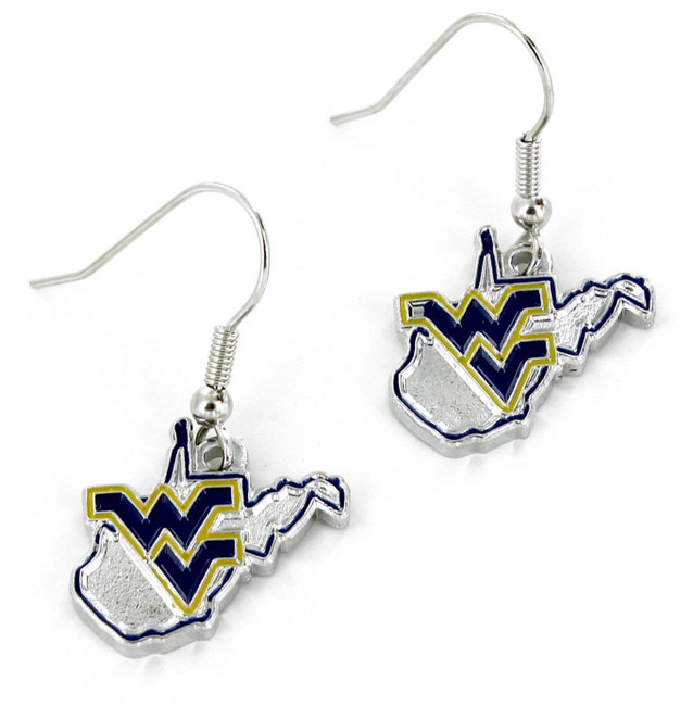 NCAA West Virginia Mountaineers State Design Earrings