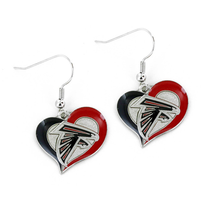 NFL Atlanta Falcons Swirl Heart Earrings