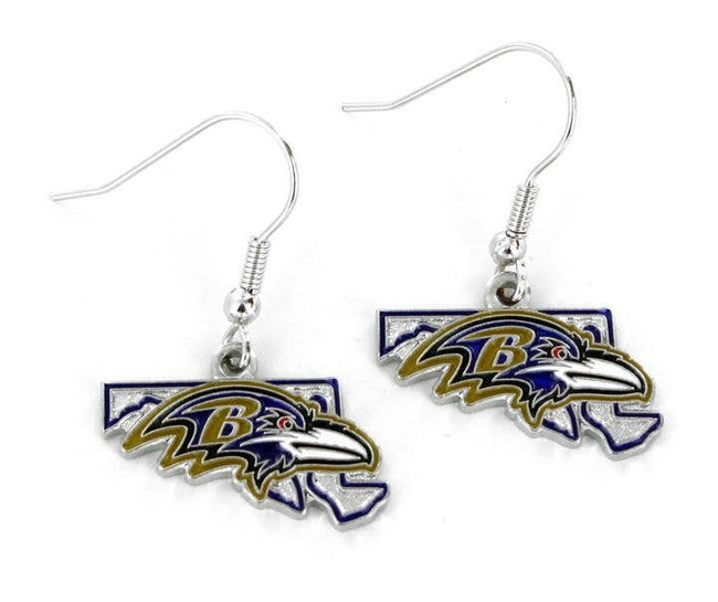 NFL Baltimore Ravens State Design Earrings