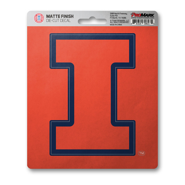 Illinois Fighting Illini Matte Decal "I" Primary Logo