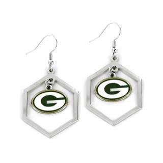 NFL Green Bay Packers Hexagon Cutout Earrings
