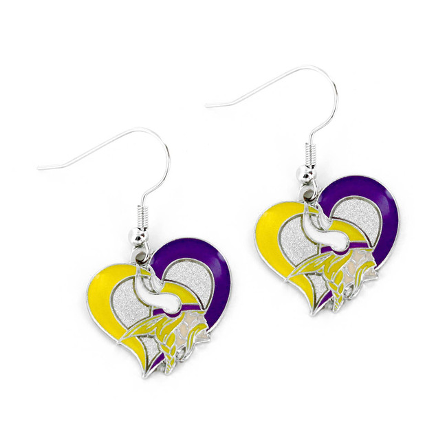 NFL Minnesota Vikings Swirl Heart Earrings