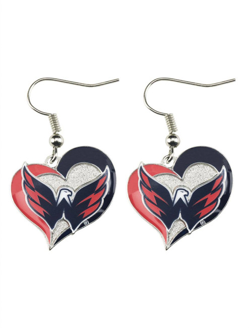 NHL Washington Capitals Swirl Heart Earrings