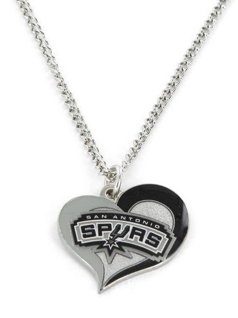 NBA San Antonio Spurs Swirl Heart Necklace