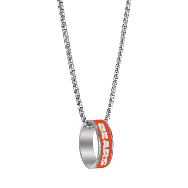 NFL Chicago Bears Fashion Ring Necklace, Silver