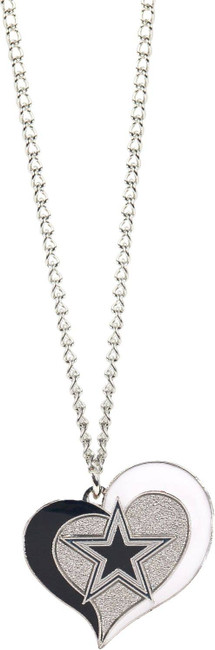 NFL Dallas Cowboys Swirl Heart Necklace
