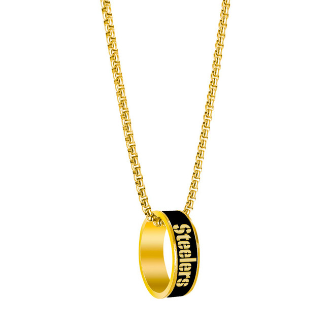 NFL Pittsburgh Steelers Fashion Ring Necklace, Gold