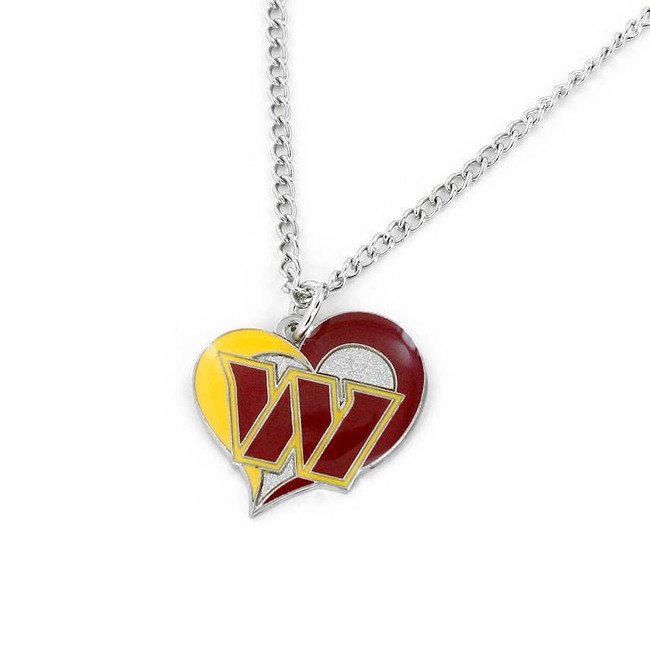 NFL Washington Commanders Swirl Heart Necklace
