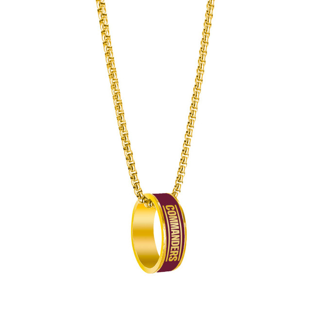 NFL Washington Commanders Fashion Ring Necklace, Gold