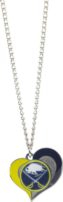 NHL Buffalo Sabres Swirl Heart Necklace