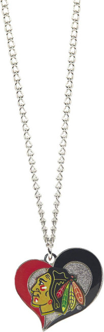 NHL Chicago Blackhawks Swirl Heart Necklace