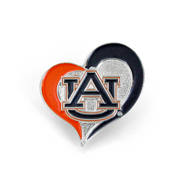 NCAA Auburn Tigers Swirl Heart Pin