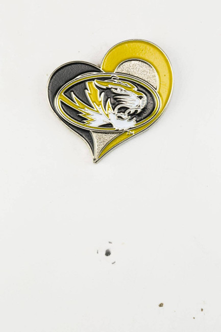 NCAA Missouri Tigers Swirl Heart Pin