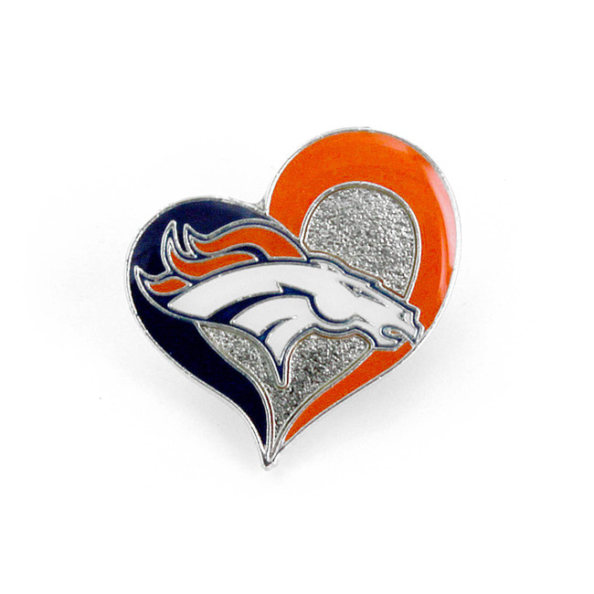 NFL Denver Broncos Swirl Heart Pin