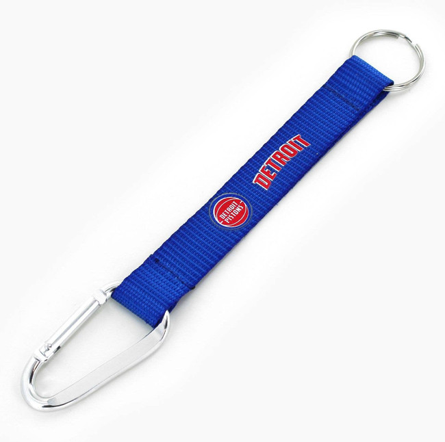 NBA Detroit Pistons Carabiner Lanyard Keychain ID Holder NBA Fan Accessory Keychain